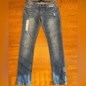 Premier Blue Distressed Skinny Jeans